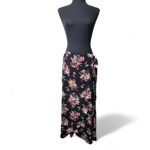 Bobeau Long Wrap Skirt Women’s Large Floral Boho Bohemian Indie Preppy Academia